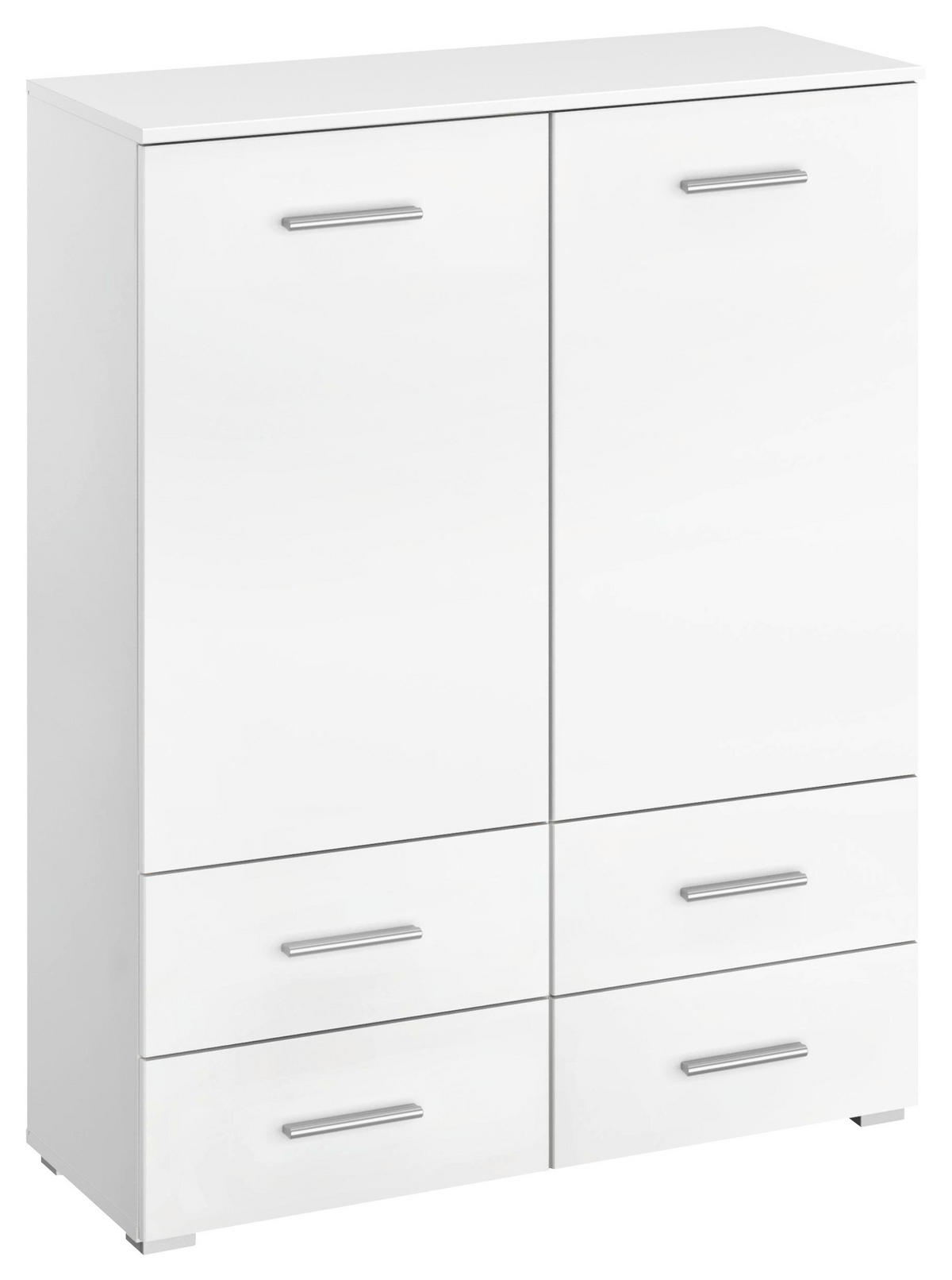 KOMMODE Rauch SCALA  in 93/119/42 cm  - Alufarben/Weiß, KONVENTIONELL, Holzwerkstoff/Kunststoff (93/119/42cm) - Rauch Möbel