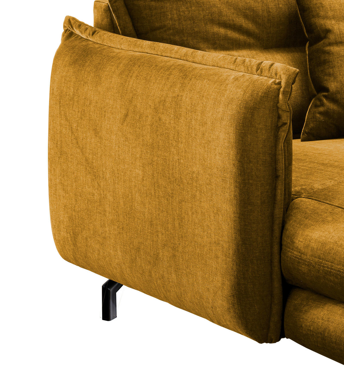 XXL-SESSEL Velours Gelb    - Gelb/Schwarz, MODERN, Textil/Metall (111/101/167cm) - Livetastic