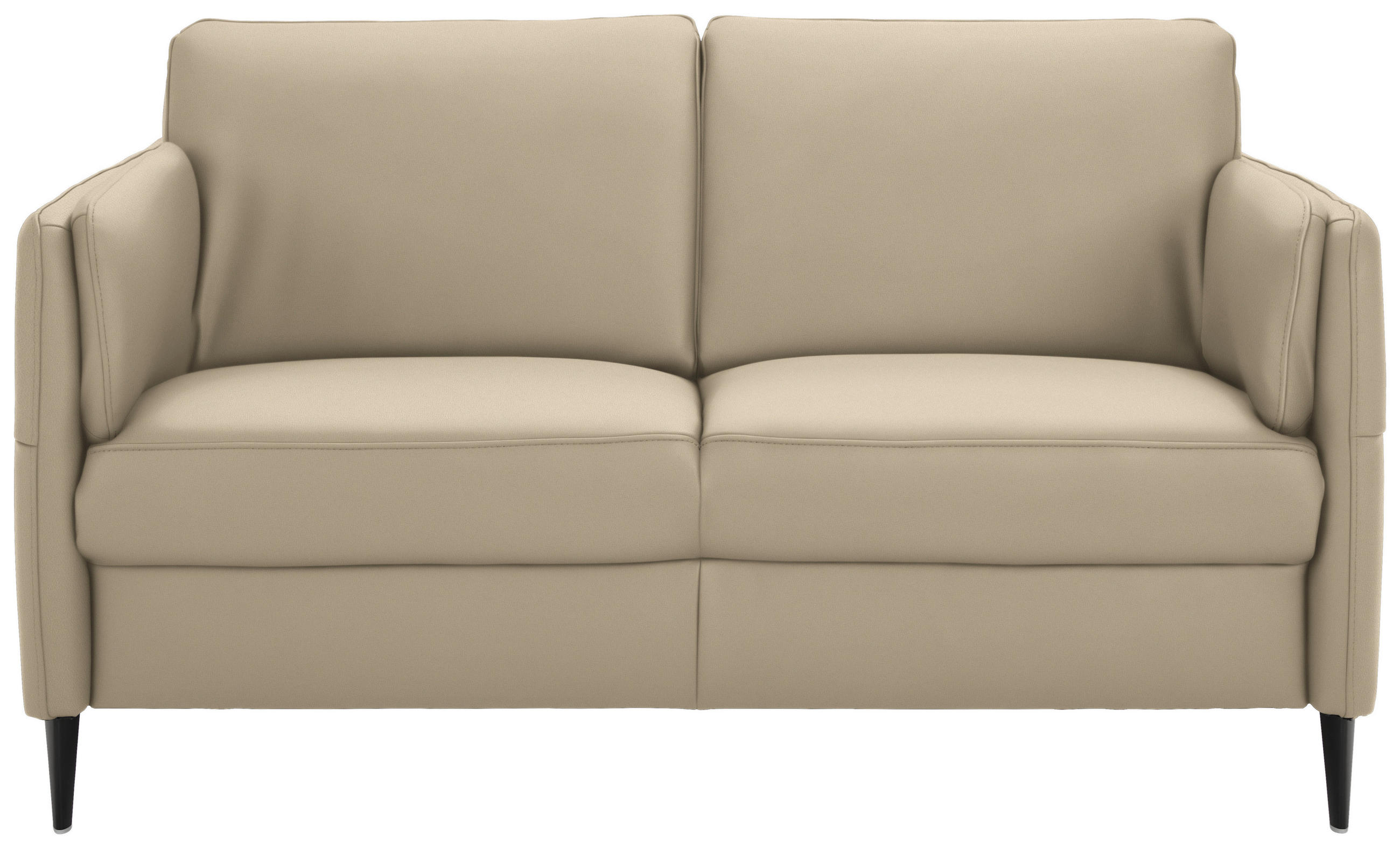 2,5-SITZER in Leder Grau - Schwarz/Grau, Design, Leder/Metall (164/84/99cm) - Dieter Knoll