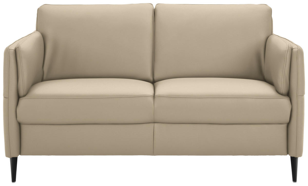 2,5-SITZER in Leder Grau  - Schwarz/Grau, Design, Leder/Metall (164/84/99cm) - Dieter Knoll