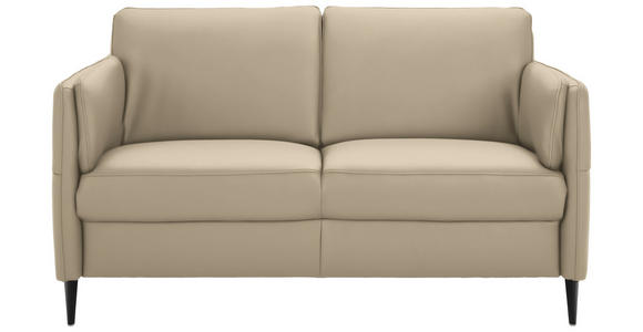 2,5-SITZER Latina in Echtleder Grau   - Schwarz/Grau, Design, Leder/Metall (164/84/99cm) - Dieter Knoll