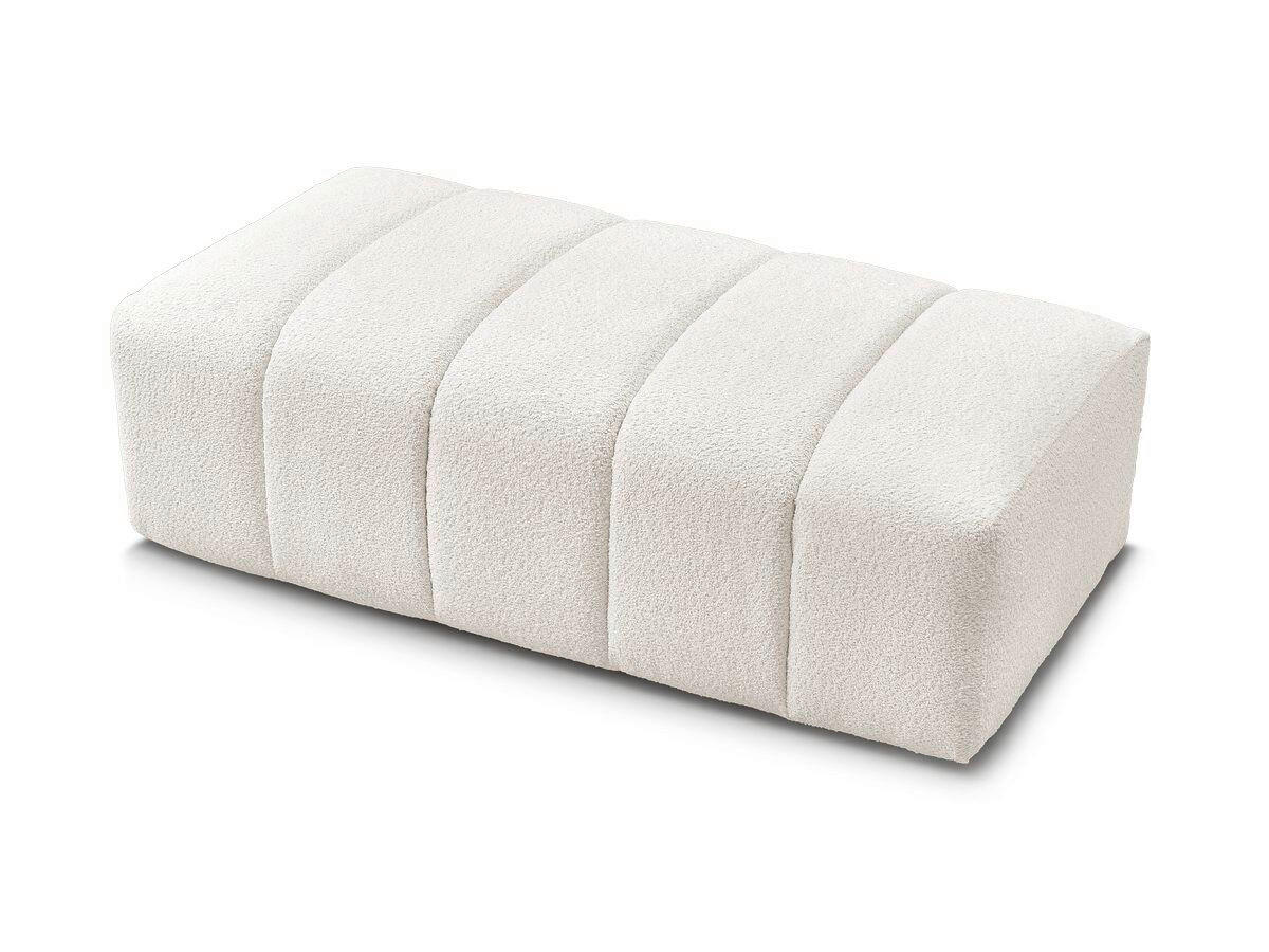 HOCKER ANNECY Bouclé Weiß  - Schwarz/Weiß, MODERN, Kunststoff/Textil (140/45/70cm)