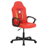 HERNÍ ŽIDLE, vzhled kůže, červená, barvy zlata - černá/barvy zlata, Design, textil/plast (60/98,5-108/63.6cm) - Marvel