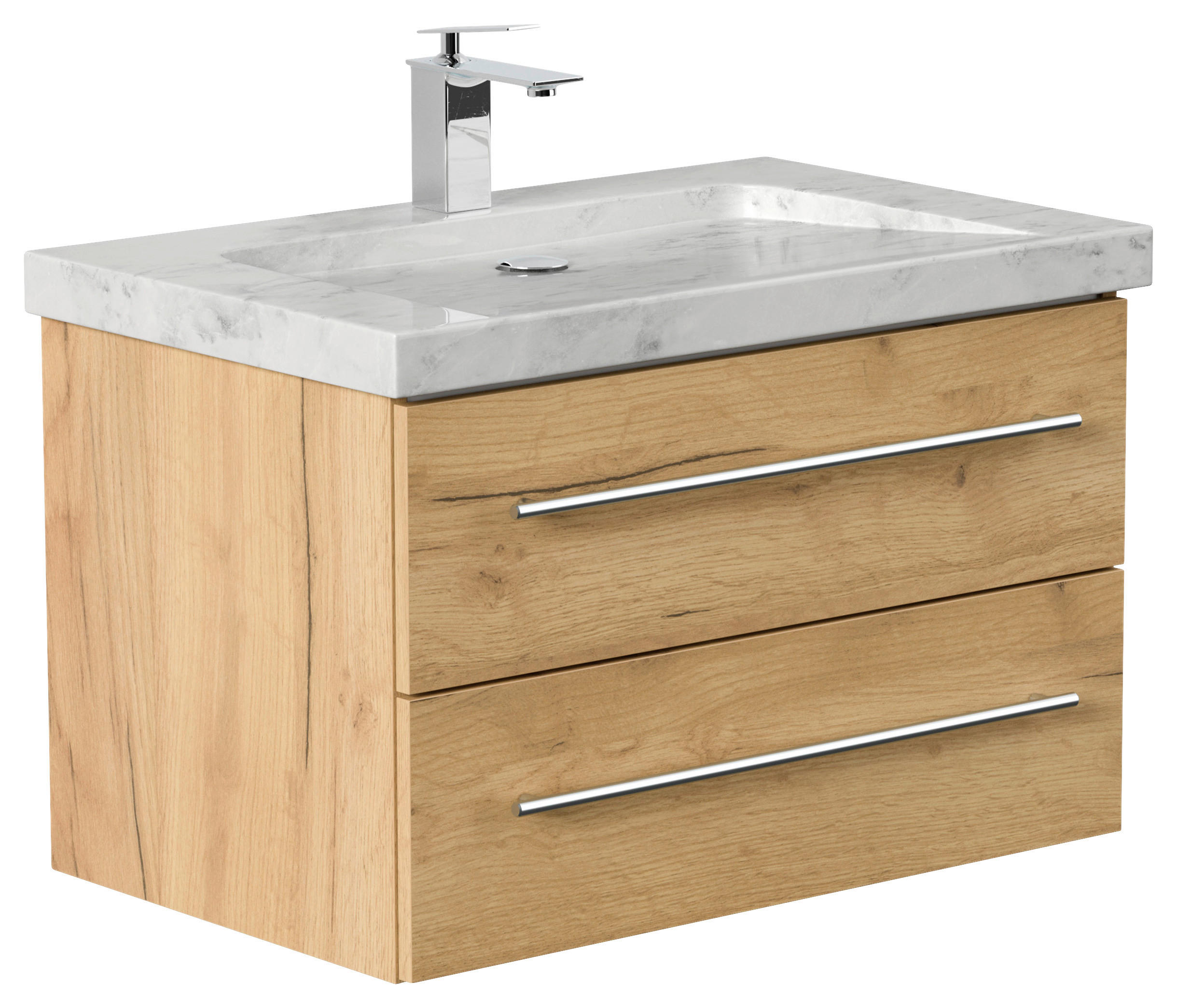 WASCHTISCHKOMBI 75 cm  - Eichefarben, Basics, Holzwerkstoff/Stein (75cm) - MID.YOU