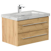 WASCHTISCHKOMBI 75 cm  - Eichefarben, Basics, Holzwerkstoff/Stein (75cm) - MID.YOU