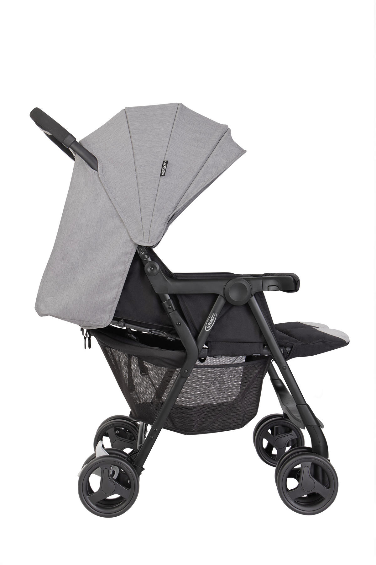 GESCHWISTERWAGEN DuoRider  - Schwarz/Grau, Basics, Textil/Metall (70/78/102cm) - Graco