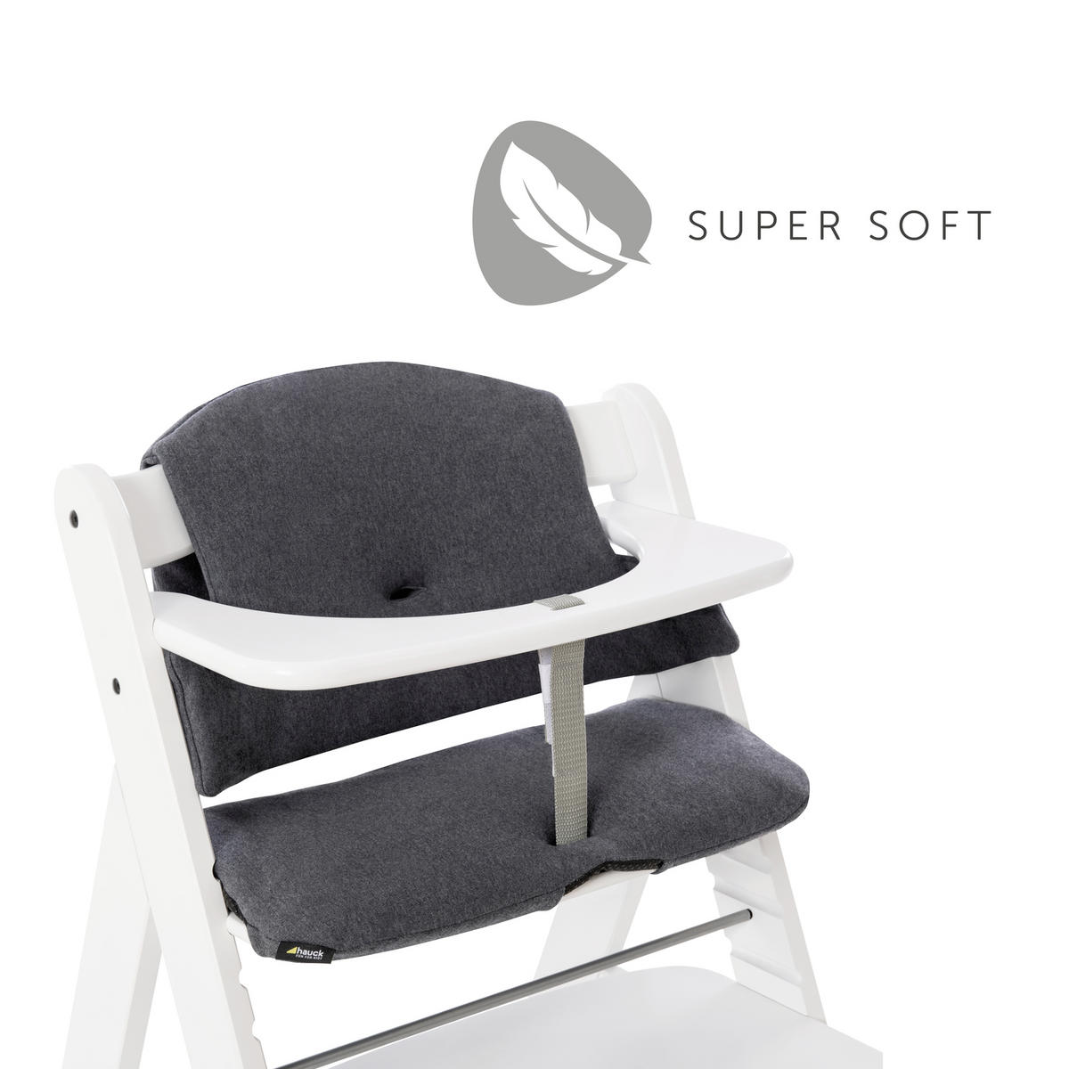 HOCHSTUHLEINLAGE HIGHCHAIR PAD  - Grau, Basics, Textil (44/24cm) - Hauck