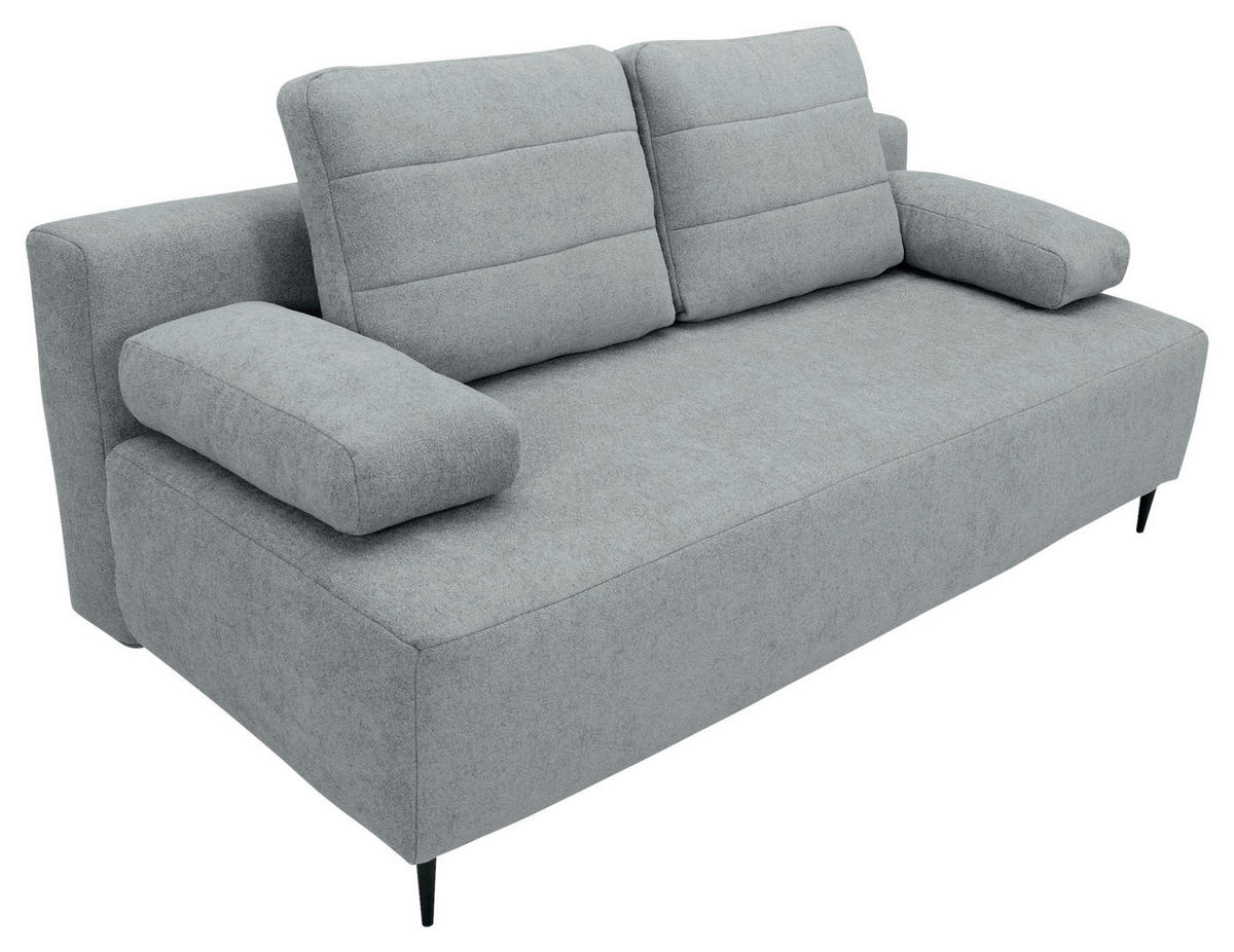 SCHLAFSOFA in Flachgewebe Grau  - Schwarz/Grau, KONVENTIONELL, Textil/Metall (197/75/100cm) - Carryhome