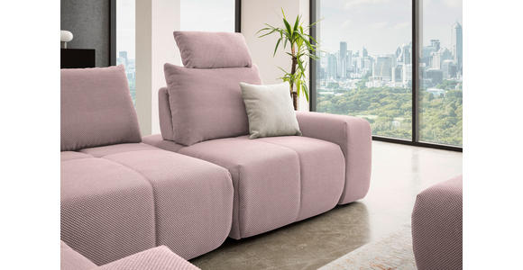 ECKSOFA in Velours Altrosa  - Schwarz/Altrosa, Design, Kunststoff/Textil (236/326cm) - Xora