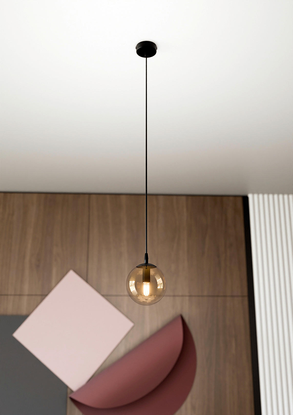 HÄNGELEUCHTE  12/8/100 cm    - Schwarz, KONVENTIONELL, Glas/Metall (12/8/100cm)