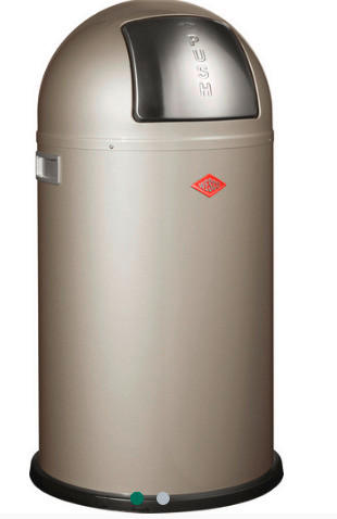 ABFALLSAMMLER PUSHBOY 50 L  - Edelstahlfarben/Silberfarben, KONVENTIONELL, Kunststoff/Metall (40/75,5cm) - Wesco