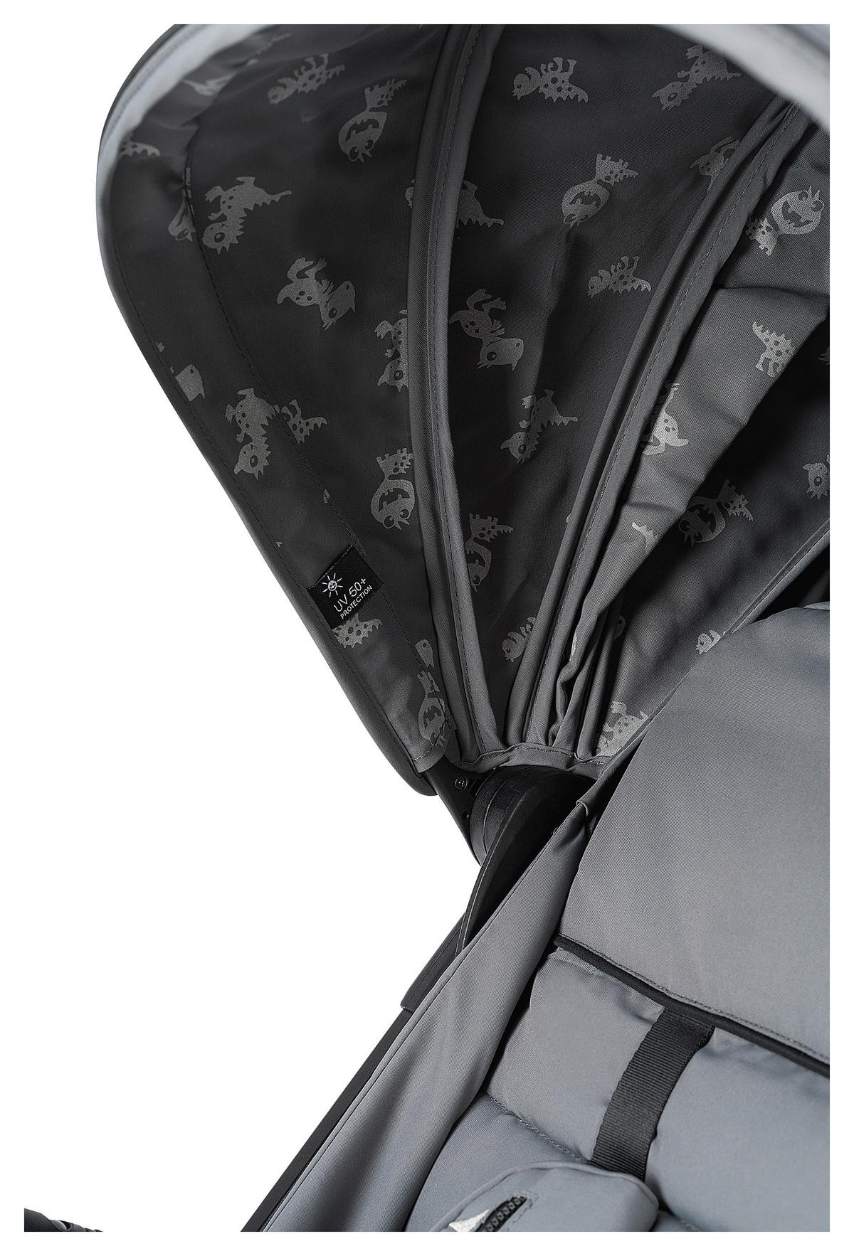 BUGGY Boogy 2 Monster  - Hellgrau/Schwarz, Basics, Textil/Metall (51/105/84,5cm) - Osann