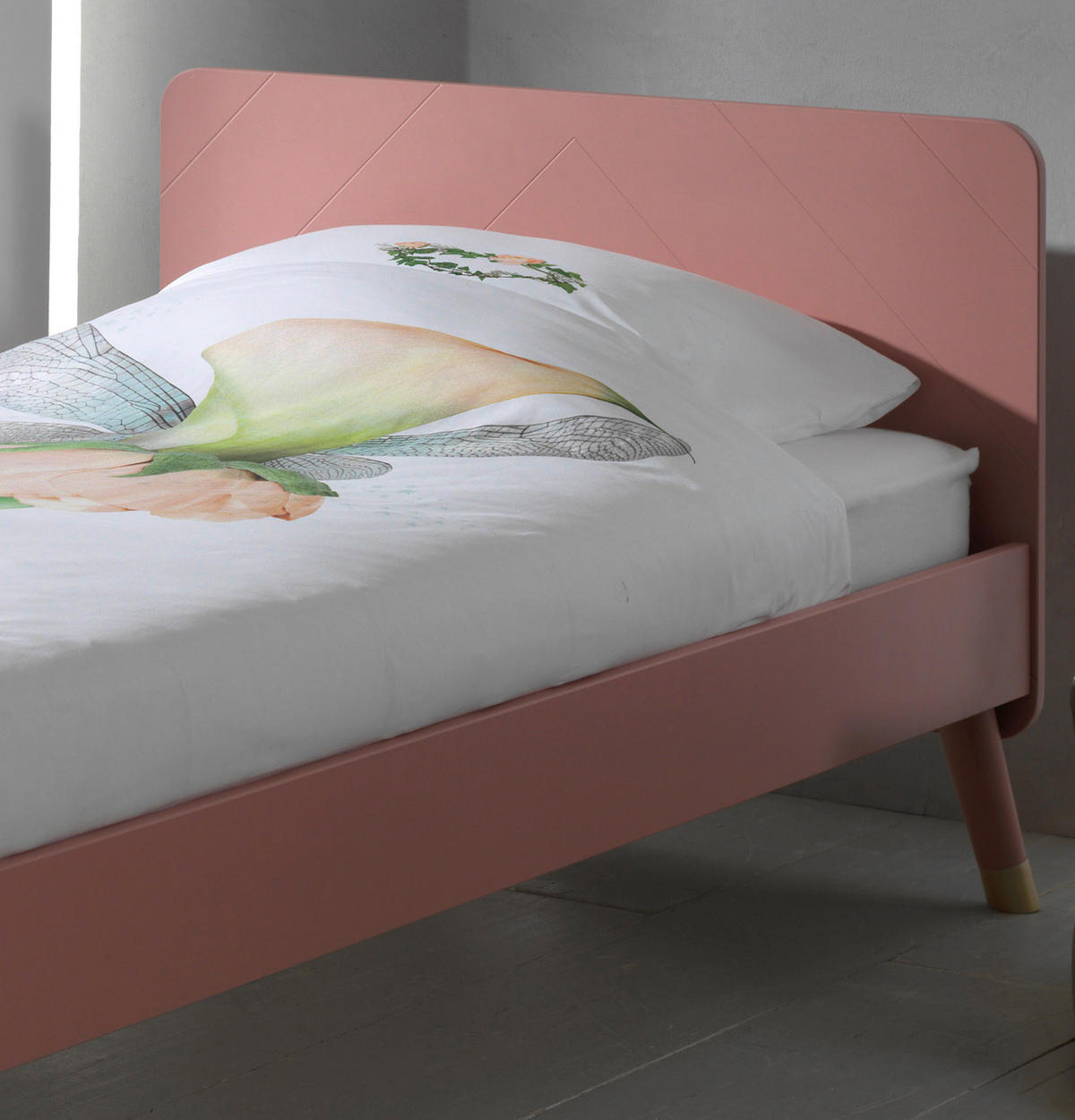 BETT 90/200 cm  in Rosa  - Rosa, KONVENTIONELL, Holzwerkstoff (90/200cm) - MID.YOU