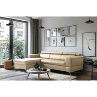 ECKSOFA Hellgrau Echtleder Lederlook  - Hellgrau/Schwarz, Design, Leder/Textil (173/247cm) - Livetastic