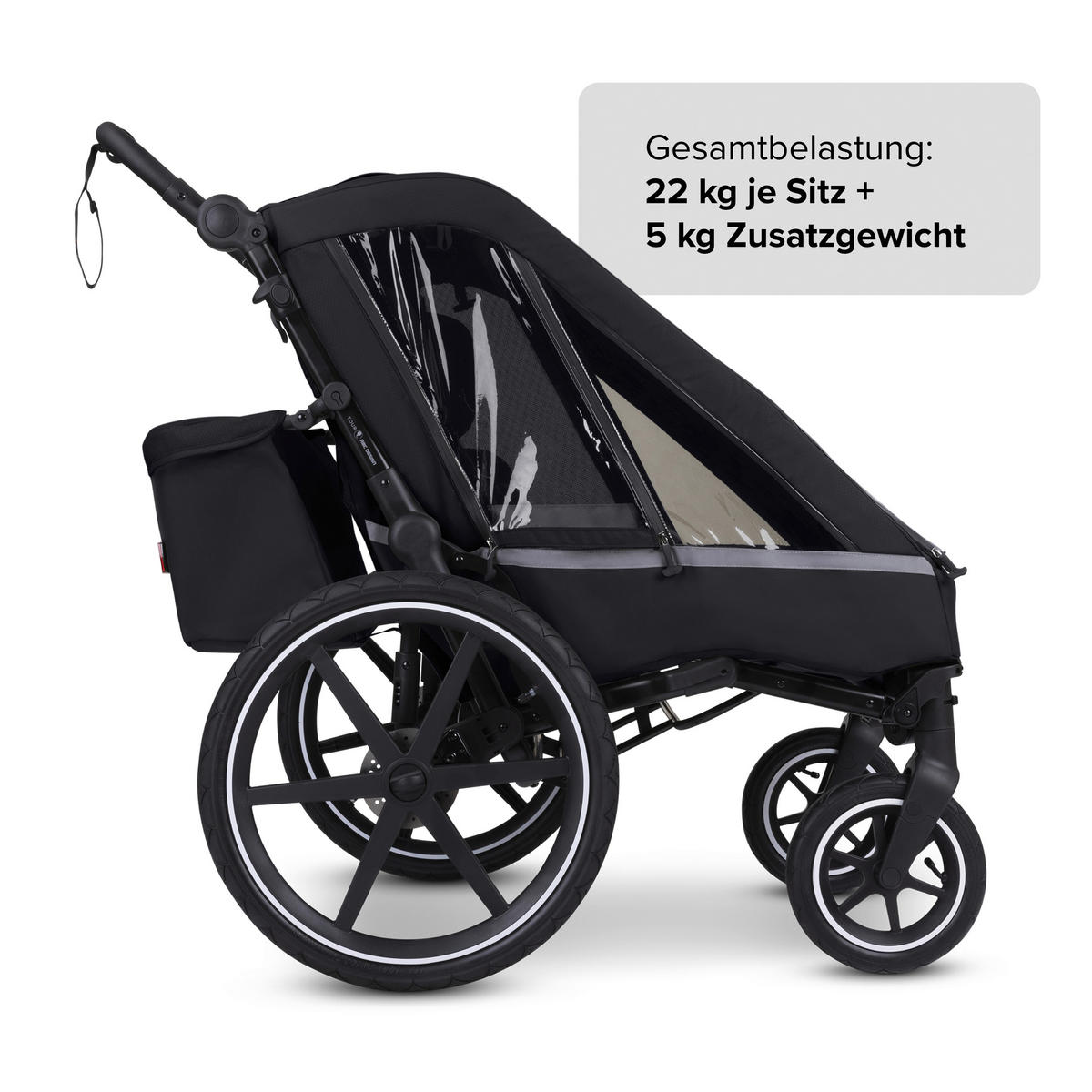 FAHRRADANHÄNGER   Tour  - Schwarz, Basics, Textil (109/80.5/75-111cm) - ABC Design
