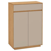 SCHUHSCHRANK 72/103/37 cm  - Sandfarben/Eiche Bianco, Basics, Holz/Holzwerkstoff (72/103/37cm) - Novel