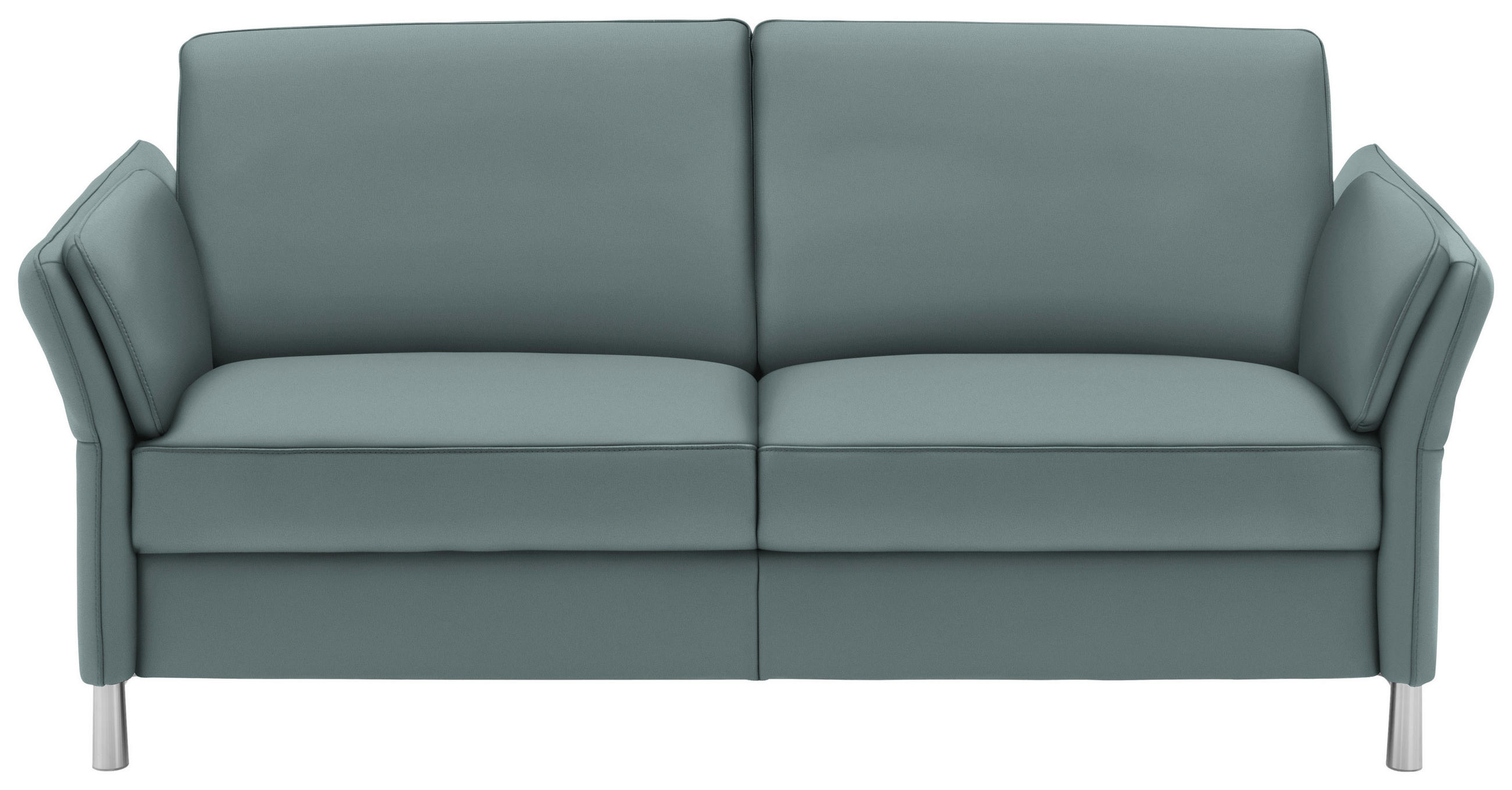 2,5-SITZER in Leder Blau  - Blau/Alufarben, Design, Leder/Metall (164cm) - Dieter Knoll