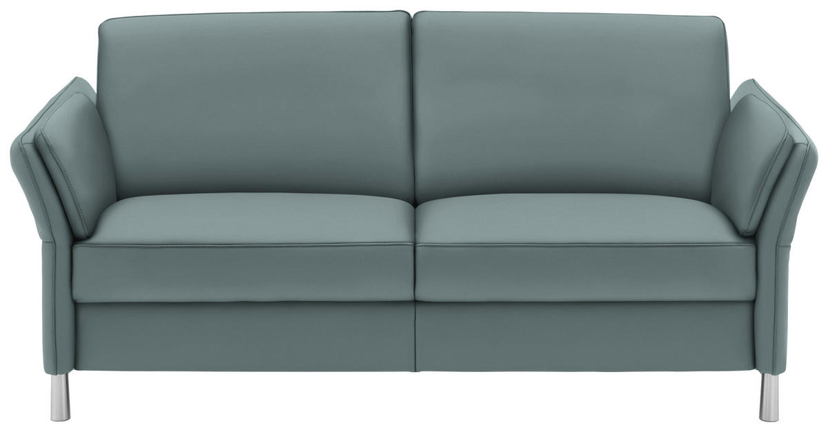 2,5-SITZER in Leder Blau  - Blau/Alufarben, Design, Leder/Metall (164cm) - Dieter Knoll