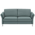 2,5-SITZER in Leder Blau  - Blau/Alufarben, Design, Leder/Metall (164cm) - Dieter Knoll