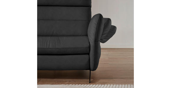 ECKSOFA in Echtleder Anthrazit  169/298 cm  - Anthrazit/Schwarz, Design, Leder/Metall (169/298cm) - Dieter Knoll