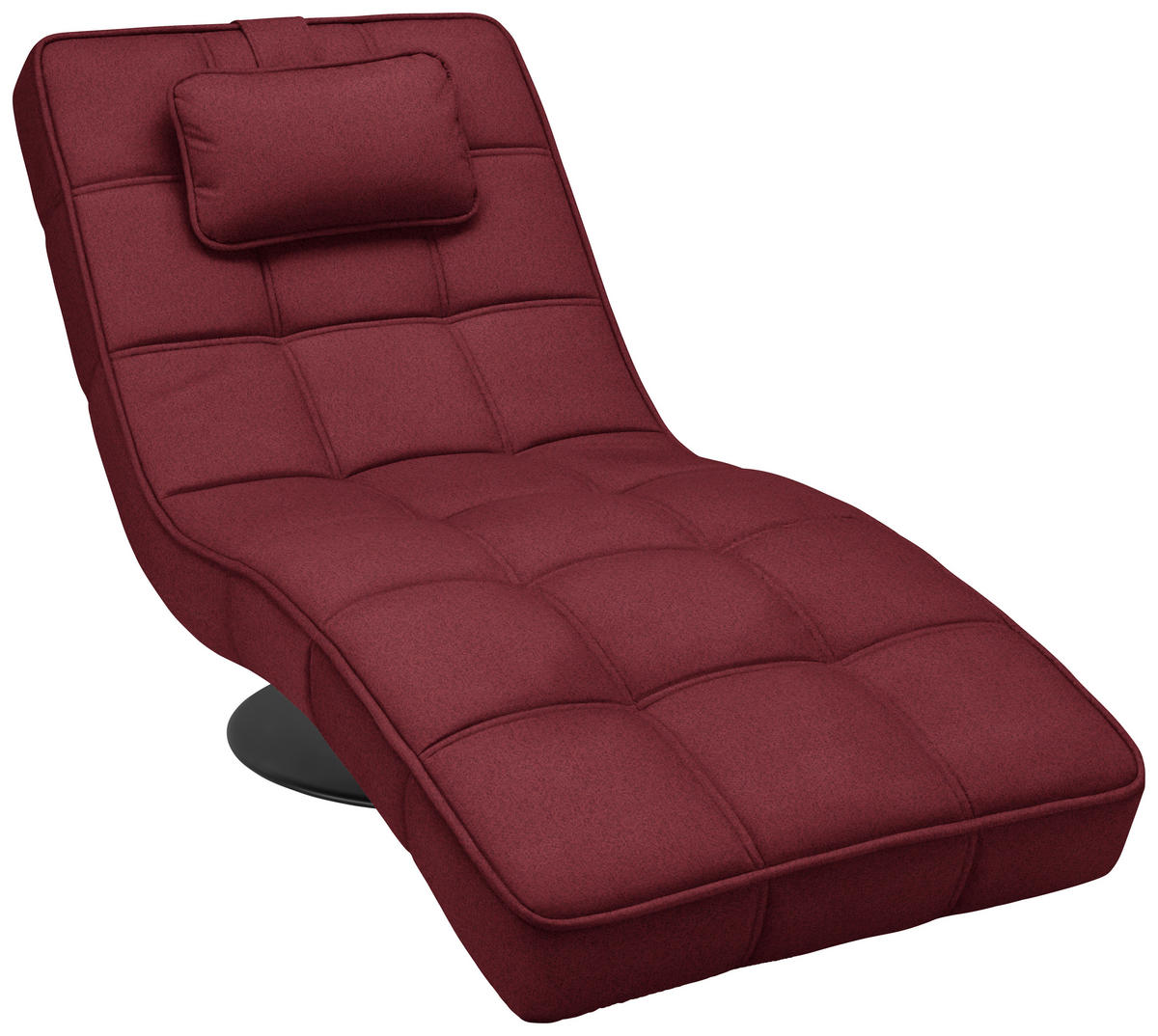 LIGGFÅTÖLJ i vävt tyg mörkröd  - mörkröd/svart, Design, metall/textil (74/86/162cm) - Livetastic