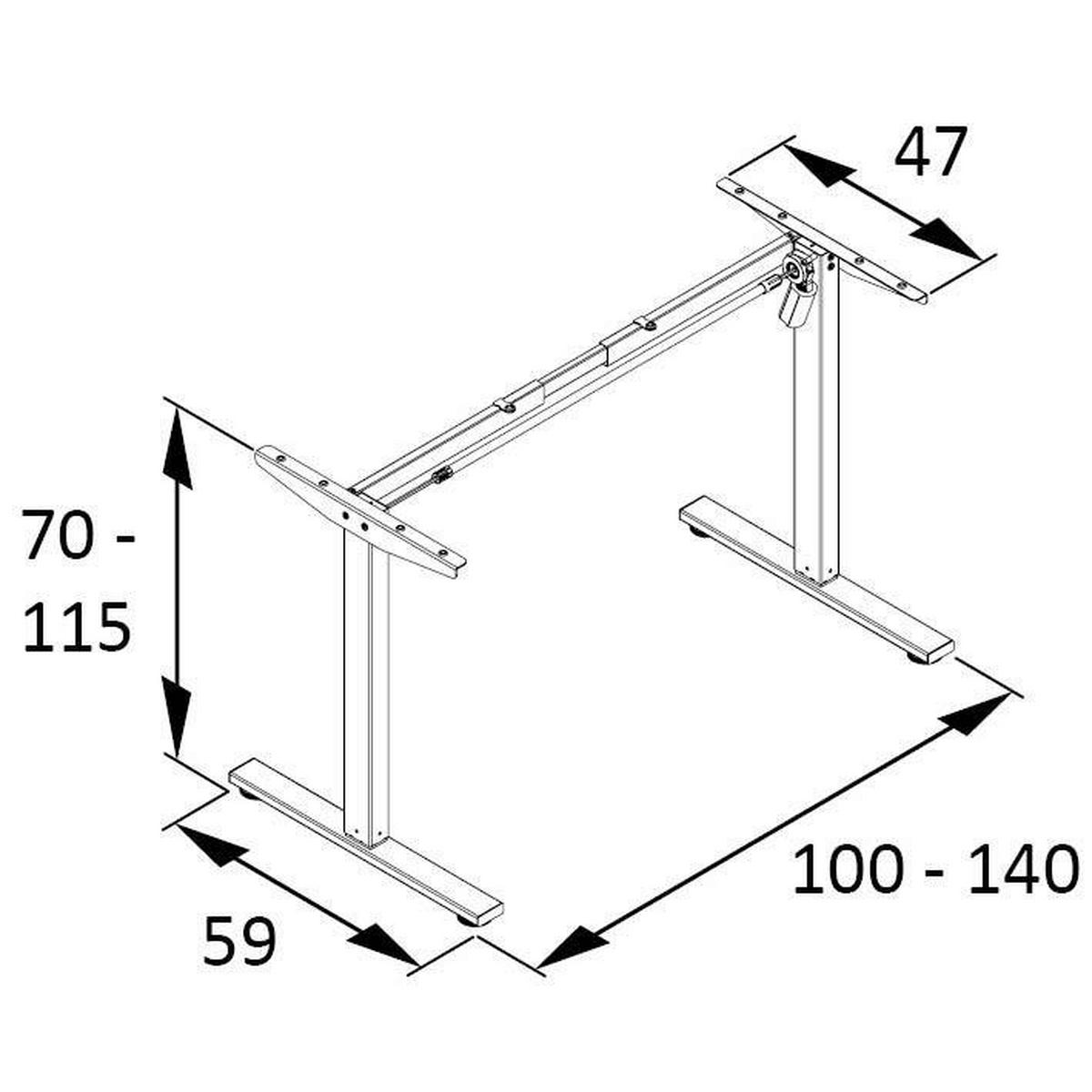 SCHREIBTISCH 138/60/72,7-117,2 cm Eichefarben elektrisch höhenverstellbar  - Eichefarben/Weiß, MODERN, Holzwerkstoff/Metall (138/60/72,7-117,2cm) - MID.YOU