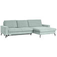 ECKSOFA in Cord, Velours Grau  - Schwarz/Grau, Design, Textil/Metall (302/180cm) - Venda