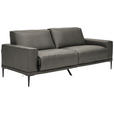 2,5-SITZER in Leder Dunkelgrau  - Dunkelgrau/Schwarz, Design, Leder/Metall (200/102/92cm) - Johann Jakob