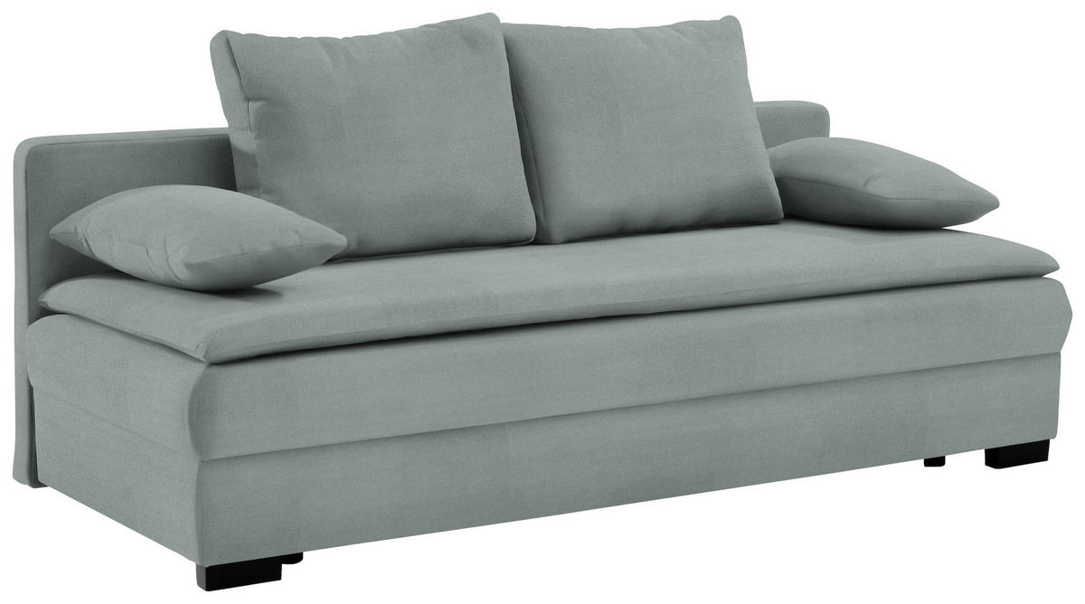SCHLAFSOFA Samt Grau  - Schwarz/Grau, KONVENTIONELL, Kunststoff/Textil (207/94/90cm) - Carryhome