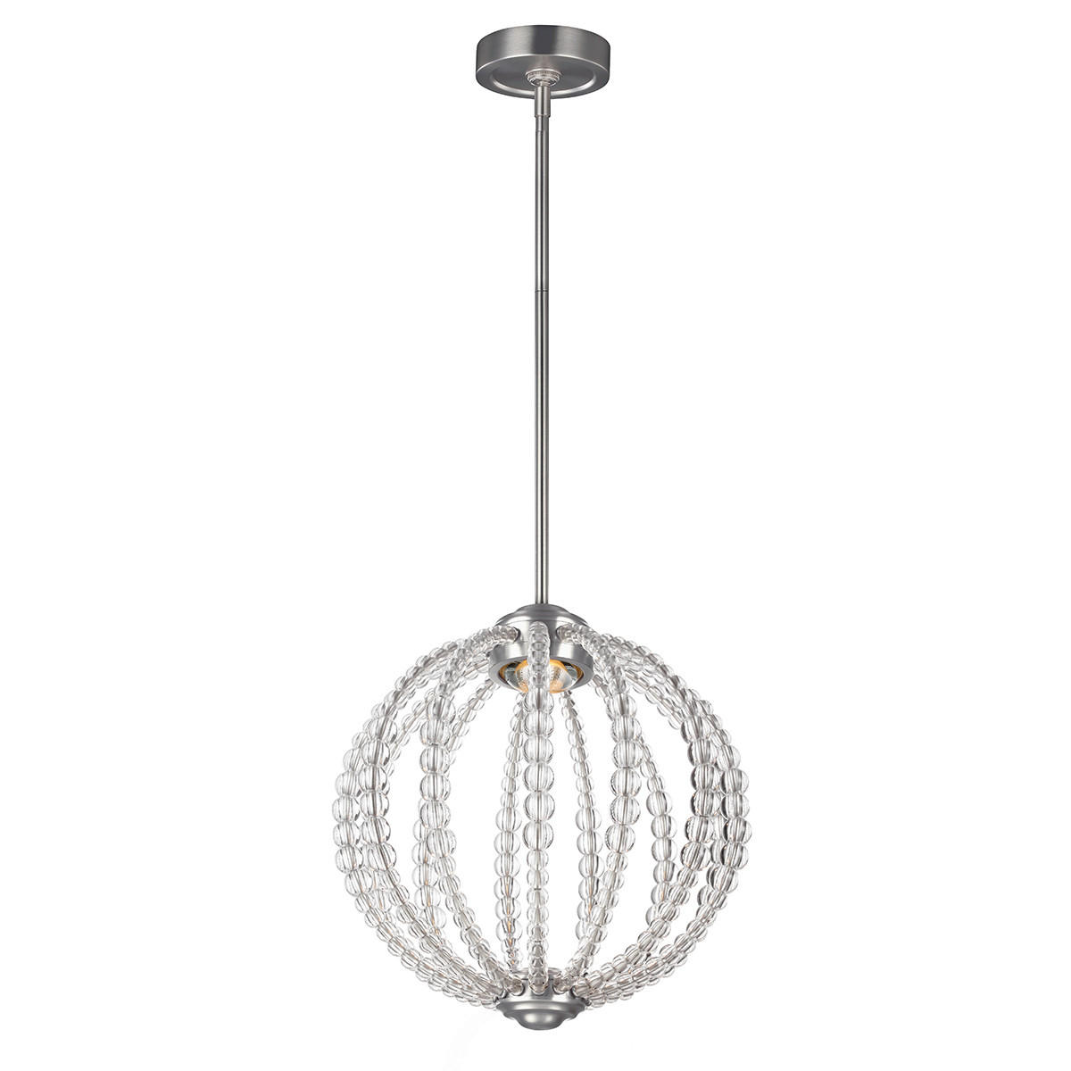 HÄNGELEUCHTE 35.2/50.8 cm    - Nickelfarben, Design, Glas/Metall (35.2/50.8cm) - Elstead Lighting