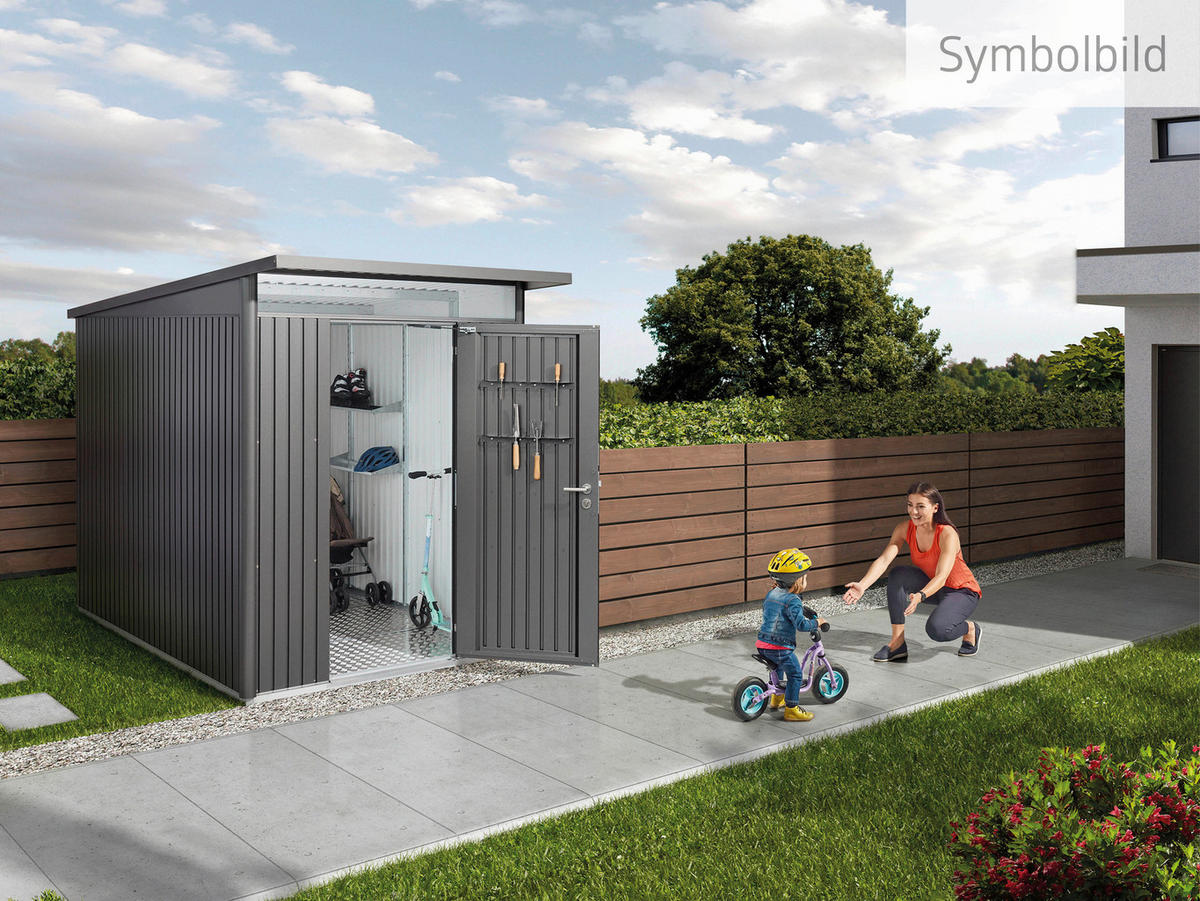 GERÄTEHAUS 260/217/300 cm  - Dunkelgrau, Basics, Metall (260/217/300cm) - Biohort
