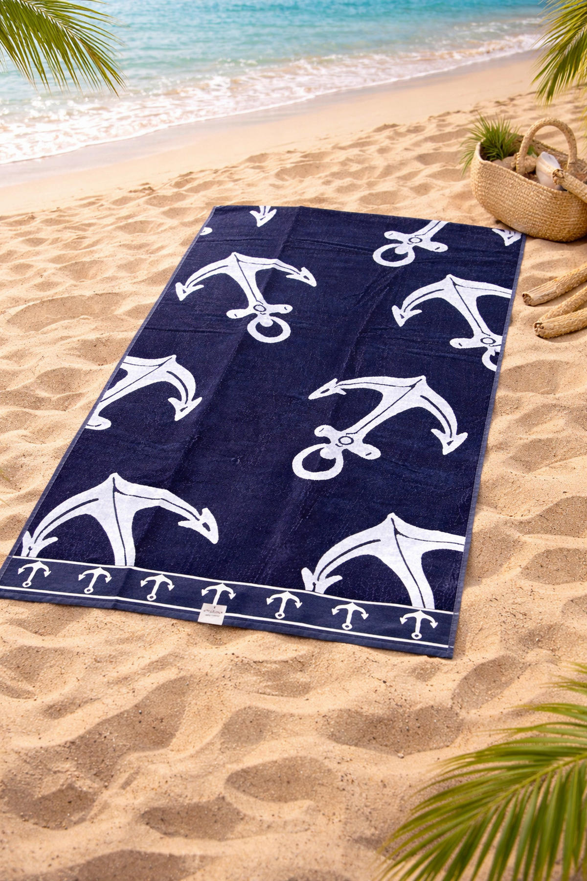RUČNIK ZA PLAŽU 80/160/160 cm , tamno plava  Beach towel 80x160 cm anchor  - tamno plava, Konvencionalno, tekstil (80/160/160cm) - Esposa