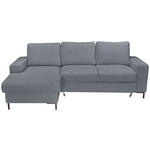 ECKSOFA Dunkelgrau Cord  - Dunkelgrau/Schwarz, KONVENTIONELL, Textil/Metall (150/240cm) - Carryhome