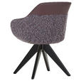 ARMLEHNSTUHL  Sitzfläche 360° drehbar, automatische Rückholfunktion Chenille, Lederlook  - Eichefarben/Anthrazit, KONVENTIONELL, Holz/Textil (60/83/65cm) - Ambia Home