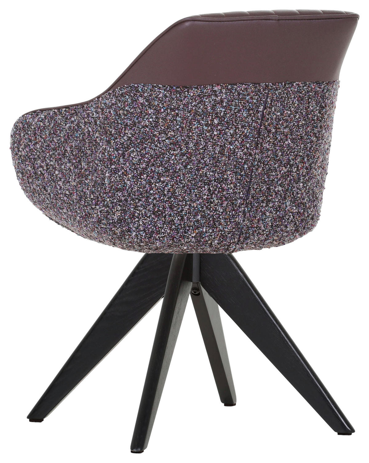 KAROSSZÉK lila, tölgyfa színű  - lila/tölgyfa színű, Konventionell, textil/fa (60/83/65cm) - Ambia Home