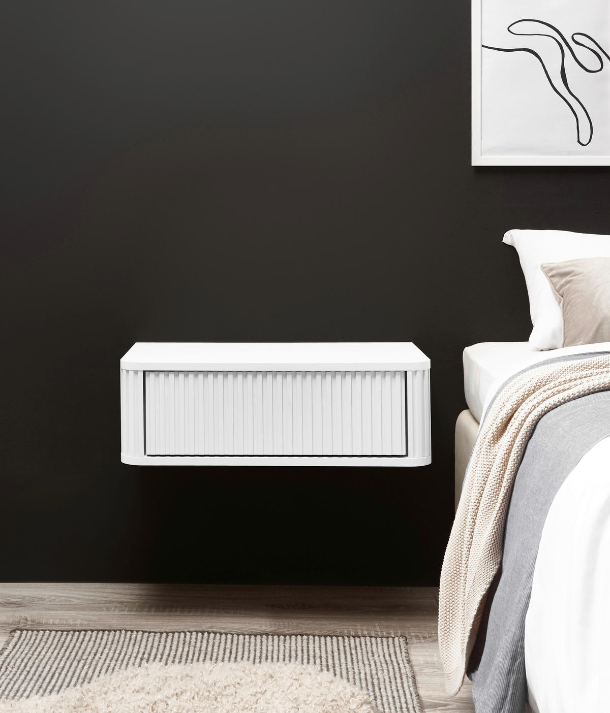 NACHTSCHRANK 63/21/38 cm  - Weiß, KONVENTIONELL, Holzwerkstoff (63/21/38cm) - Chameo