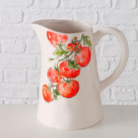 DŽBÁNEK  1,25 l - bílá/zelená, Basics, keramika (15/23cm) - Boltze Home
