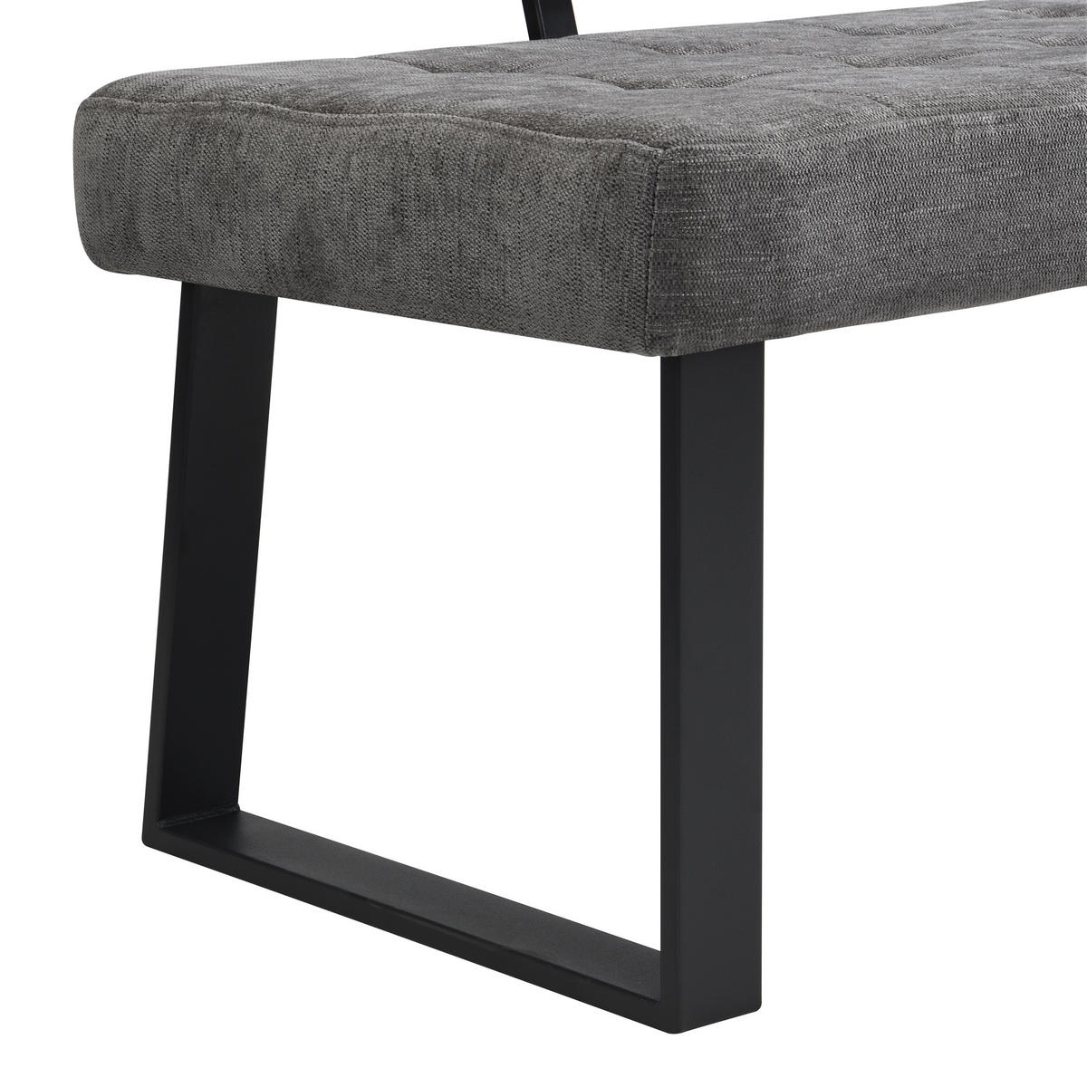 SITZBANK in Metall, Textil Hellgrau  - Hellgrau/Schwarz, MODERN, Textil/Metall (160/85/56cm) - Livetastic