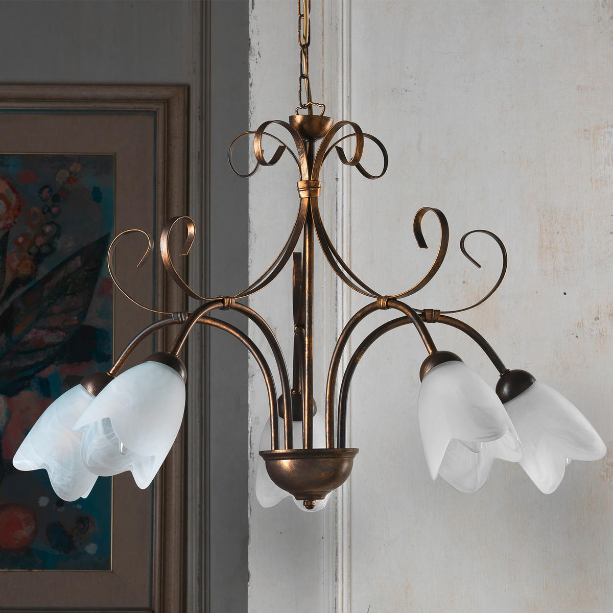 KRONLEUCHTER 4623 ODINO 65/65/100 cm   - Braun, KONVENTIONELL, Metall (65/65/100cm)