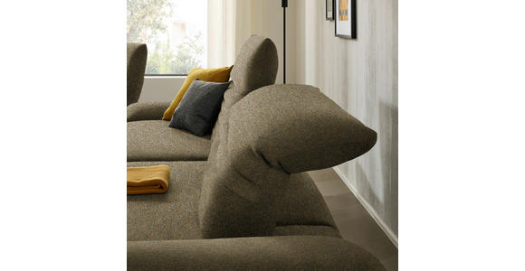 ECKSOFA  in Bouclé Khaki  280/170-195 cm  - Khaki/Schwarz, Design, Textil/Metall (280/170-195cm) - Dieter Knoll