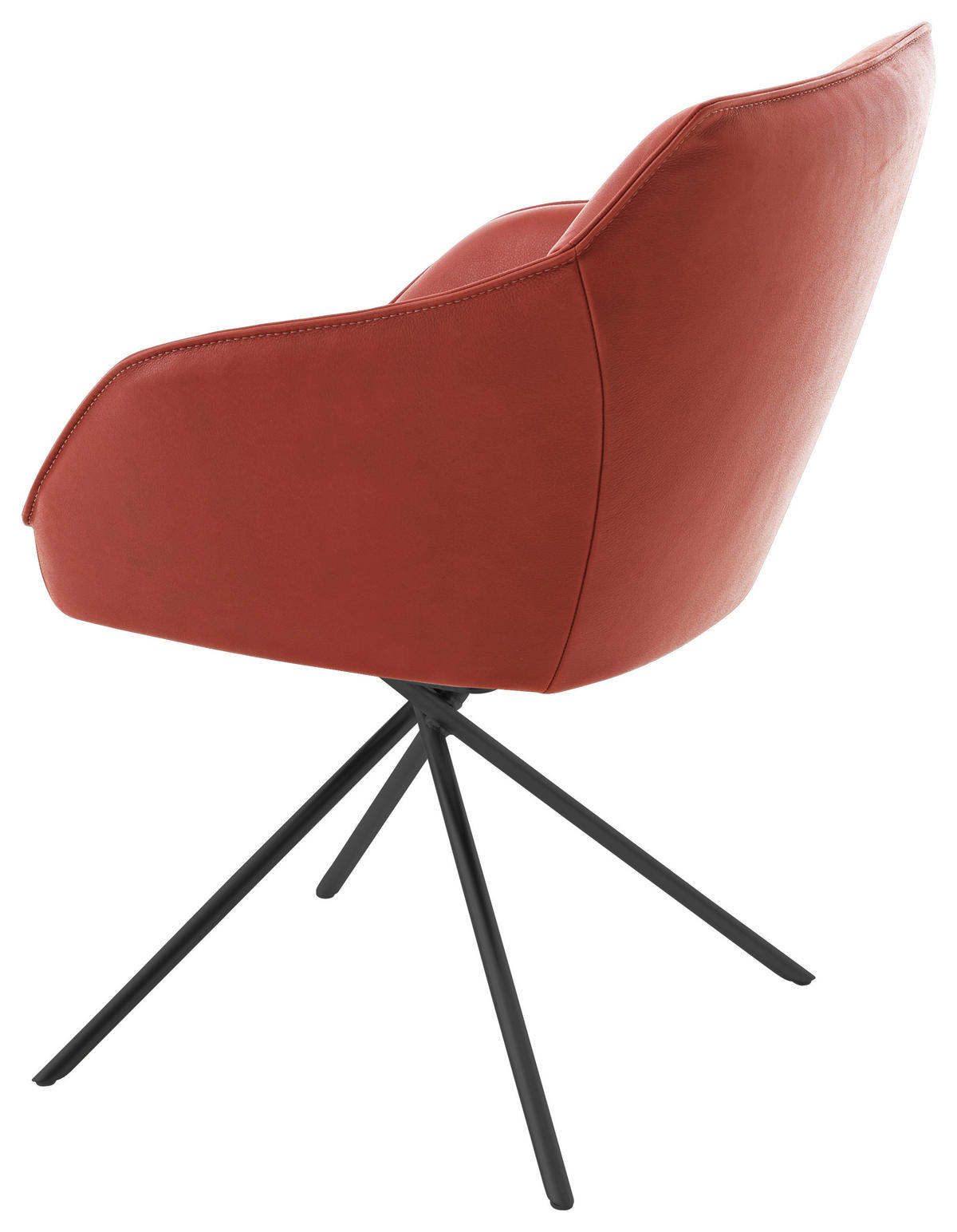 ARMLEHNSTUHL  in Stahl Echtleder naturbelassen  - Rot/Schwarz, Design, Leder/Metall (60/84/67cm) - Koinor