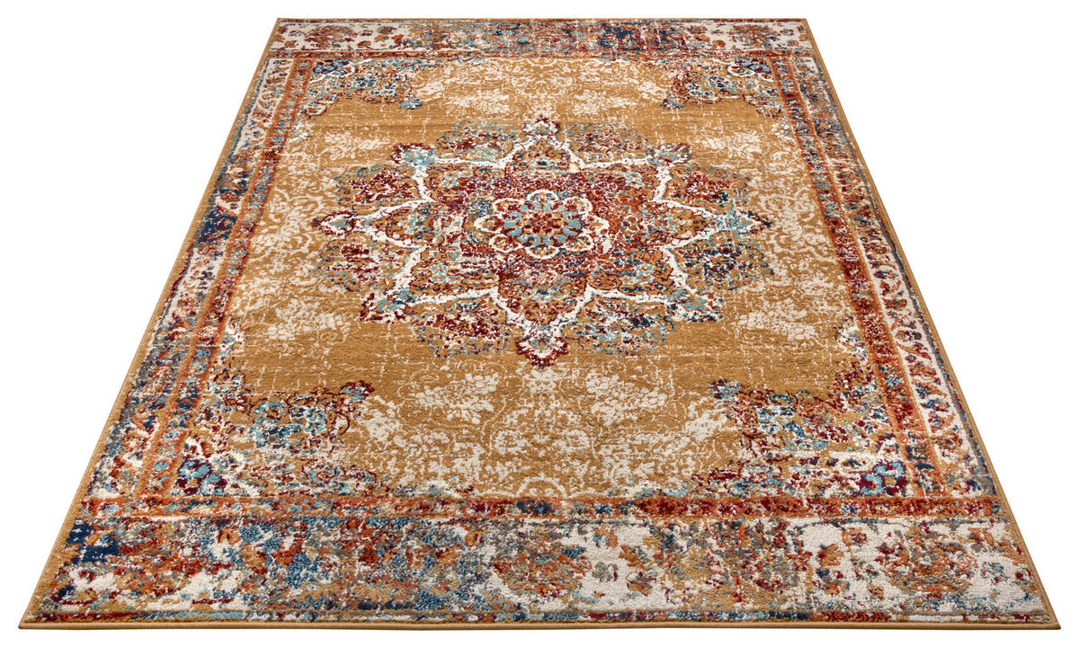 FLACHWEBETEPPICH 57/90 cm Luxor Multicolor, Honig  - Multicolor/Honig, Design, Kunststoff/Textil (57/90cm)