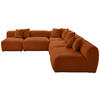 ECKSOFA in Flachgewebe, Teddystoff Rostfarben  - Rostfarben, Trend, Textil (300/315cm) - Livetastic