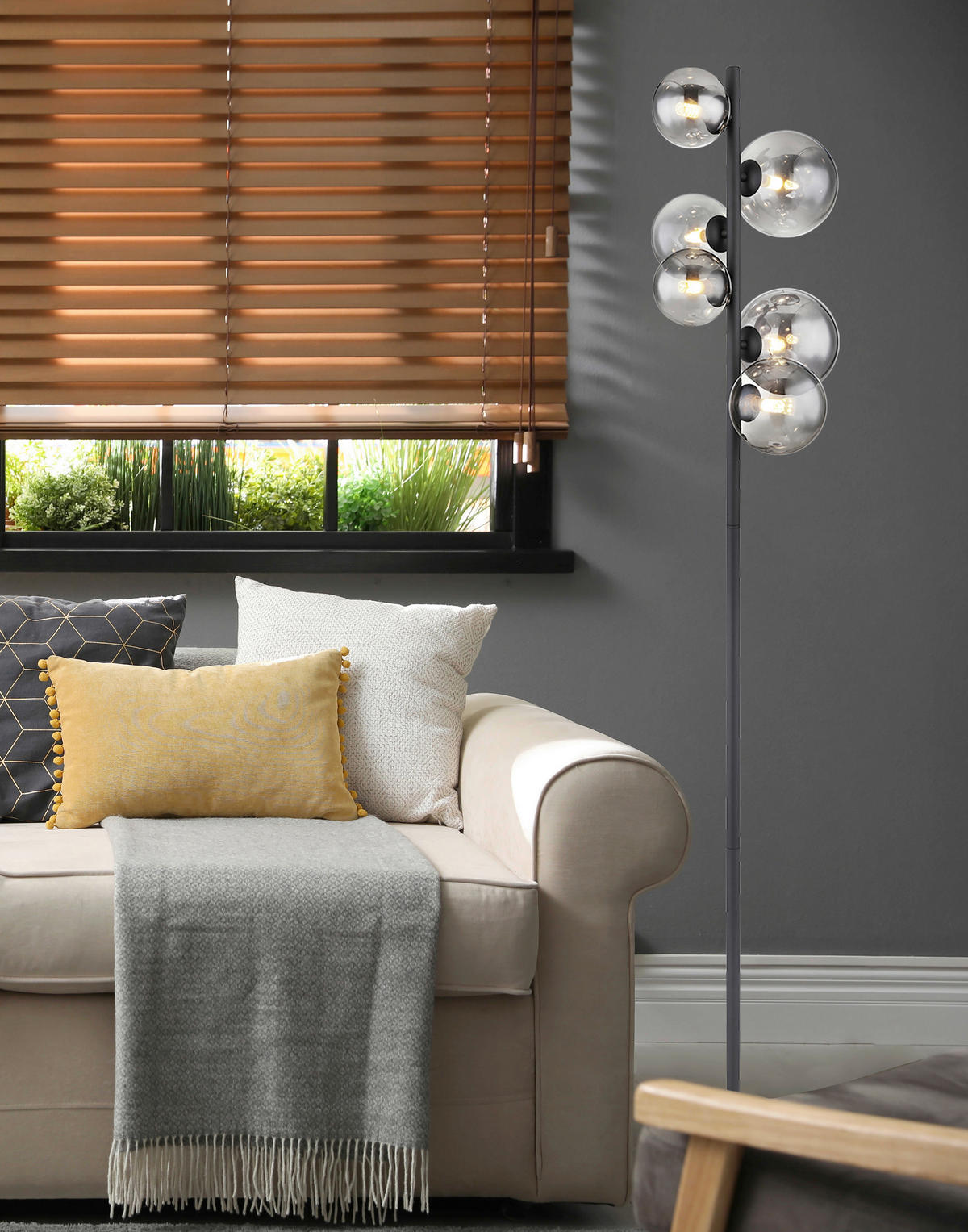 LED-STEHLEUCHTE 28,5/155 cm   - Schwarz, Design, Glas/Metall (28,5/155cm) - Dieter Knoll