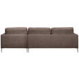 ECKSOFA Braun Chenille  - Silberfarben/Braun, KONVENTIONELL, Textil/Metall (284/143cm) - Carryhome