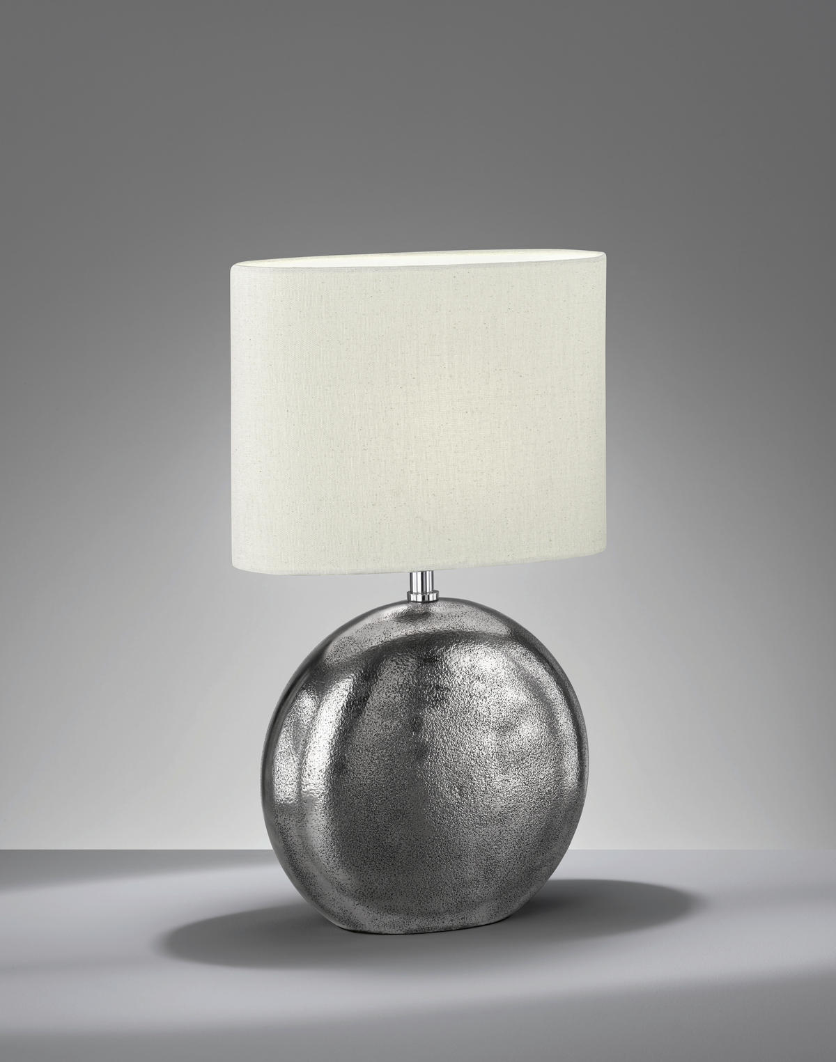 TISCHLEUCHTE - Sandfarben/Weiss, Konventionell, Textil/Metall (34/17/53cm) - Fischer & Honsel