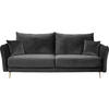SCHLAFSOFA Samt Grau  - Goldfarben/Grau, Basics, Textil/Metall (235/96/104cm) - MID.YOU