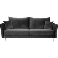 SCHLAFSOFA Samt Grau  - Goldfarben/Grau, Basics, Textil/Metall (235/96/104cm) - MID.YOU