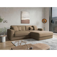 ECKSOFA FABIO E Braun Mikrofaser  - Schwarz/Braun, MODERN, Kunststoff/Textil (264/196cm) - Sit & More