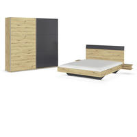 SCHLAFZIMMER  in Dunkelgrau, Eiche Artisan  - Dunkelgrau/Eiche Artisan, Design, Holzwerkstoff - Boxxx